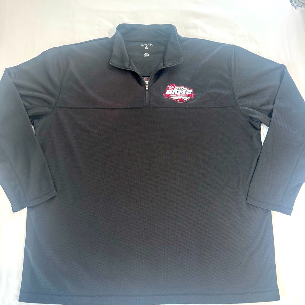 Antigua Men’s Black 1/4 Zip Pullover w/2009 Big 12 Football Championship Patch